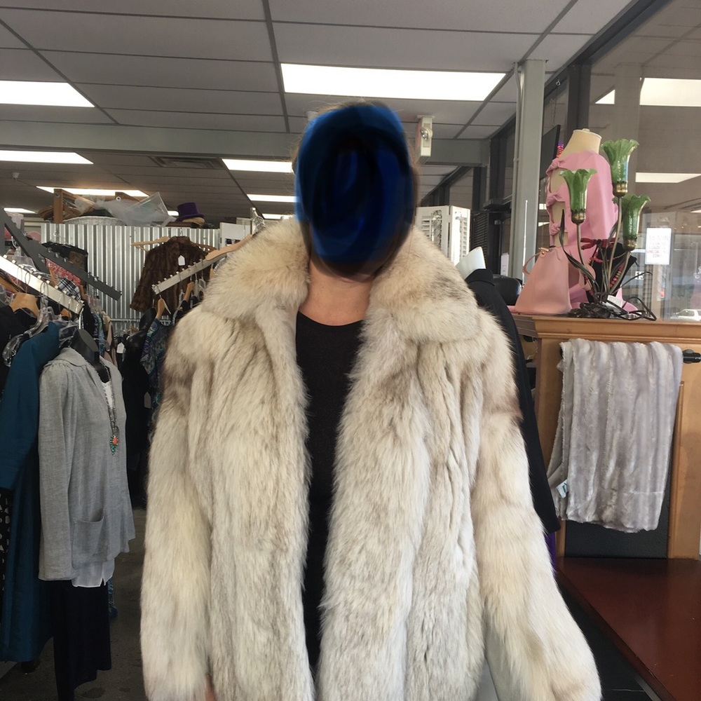 Fox fur coat.
